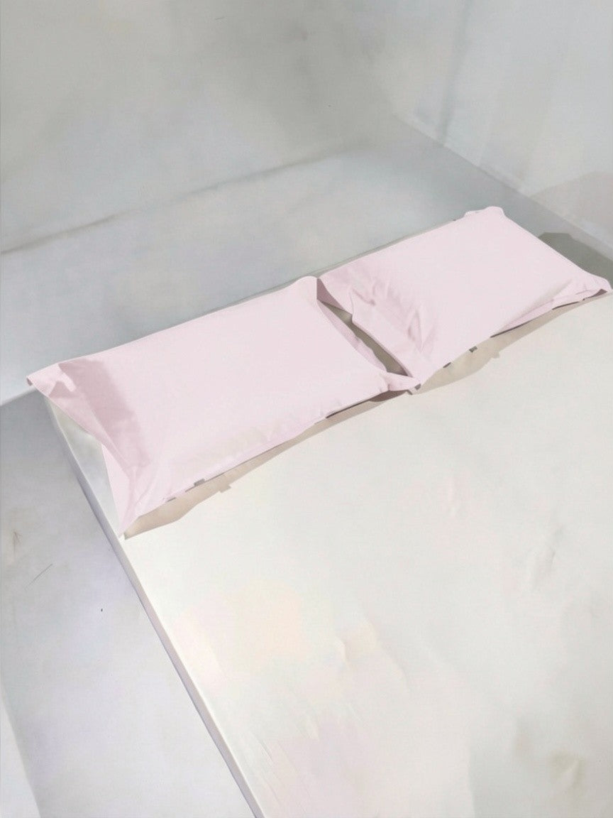 Fronha Cozybed Home 400 fios 100% algodão percal acetinado rosa claro 50x70cm