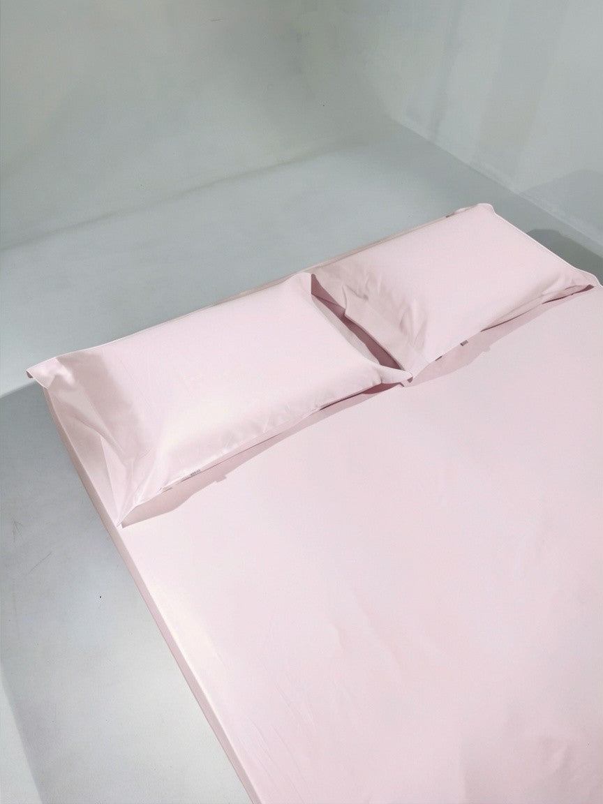 Kit lençol lilás 400 fios 100% algodão Cozybed home, com duas fronhas lisas.